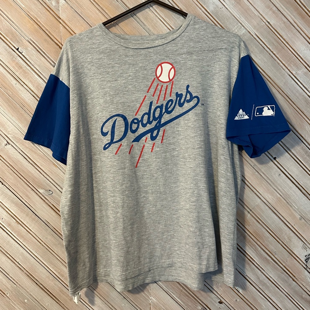Genuine Merchandise Gray & Blue Los Angeles MLB Coors Light Dodgers Tee Baseball